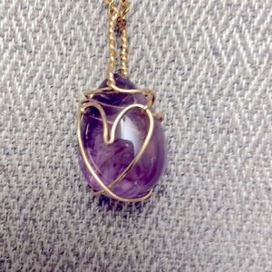 Wire wrapped amethyst necklace